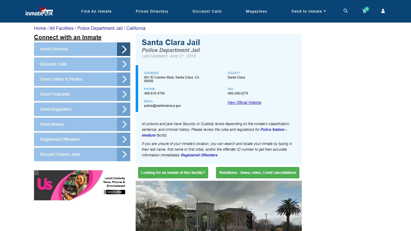 Santa Clara Jail & Inmate Search - Santa Clara, CA